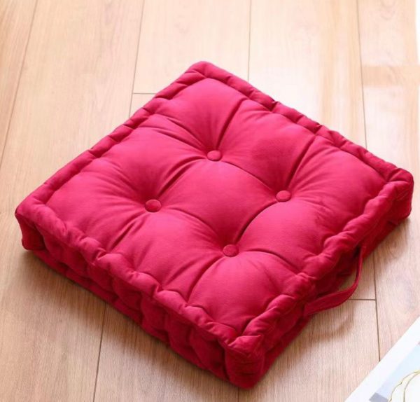bright red floor cushion
