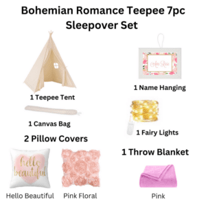 Bohemian Romance Teepee 7 pc Sleepover Set