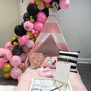 birthday tent balloon garland add on for deluxe party package