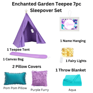 Enchanted Garden Teepee 7 pc Sleepover Set