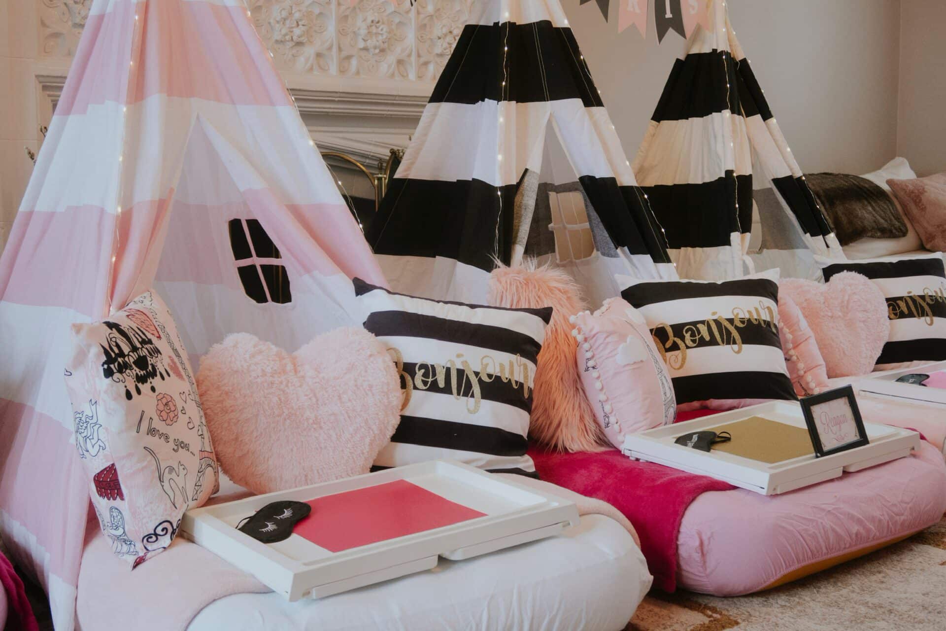 Sleepover Set Paris Dreams Teepee 7 pc Sleepover Set - Sleepover Party Shop