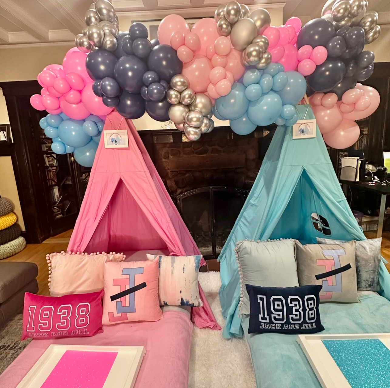 jack and jill pink and blue dreams party theme