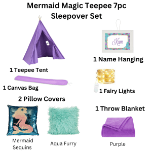 Mermaid Magic Teepee 7 pc Sleepover Set